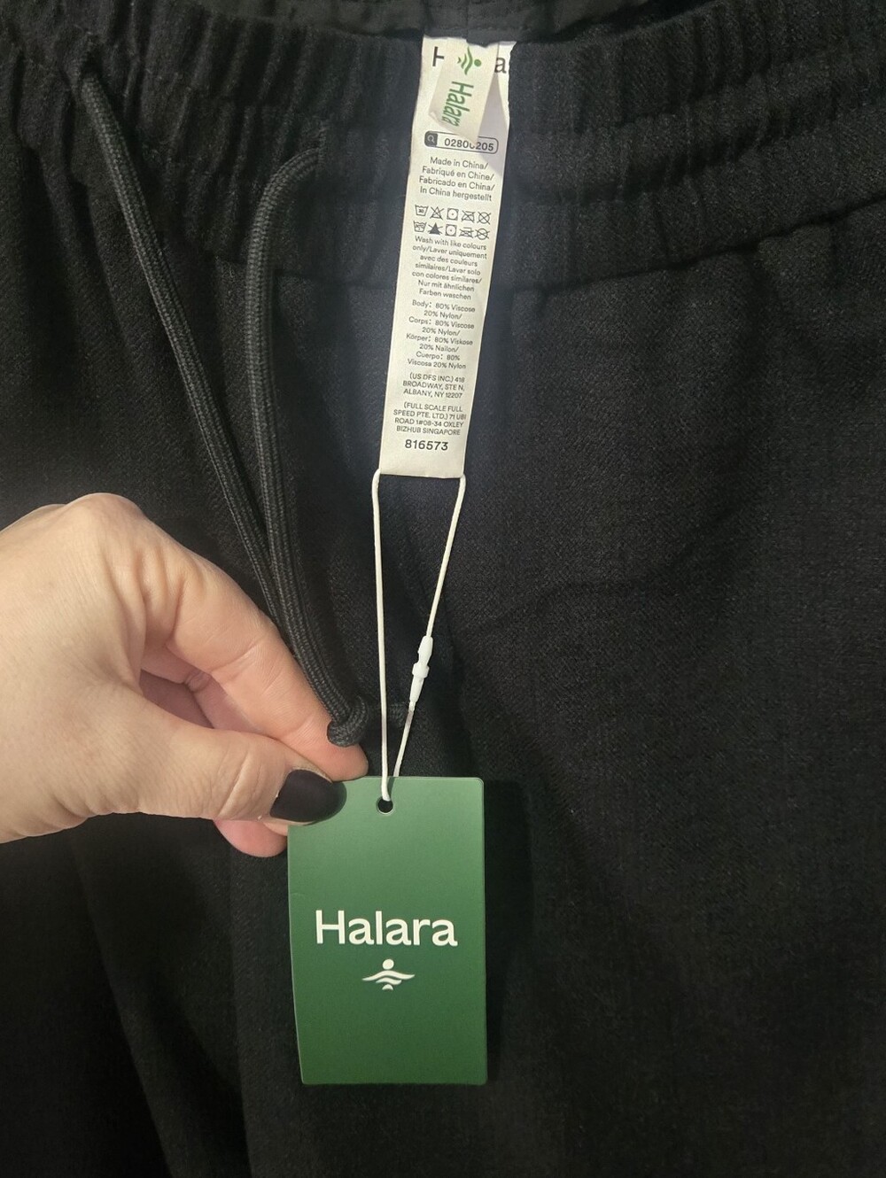 HALARA Black Pants with Elastic Waist NWT Size Large - Picture 5 of 6